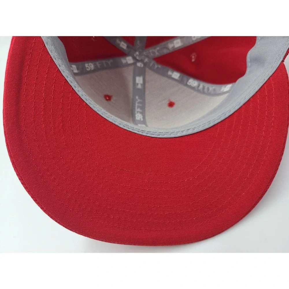 Washington Nationals New Era 59Fifty Fitted 7‎ 3/8 Hat Cap Polyester Men MLB Red
